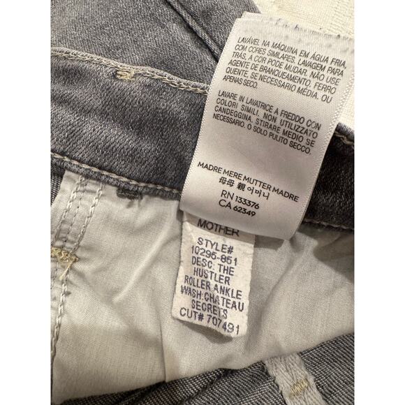 MOTHER Gray Denim Cutoff Shorts | The Hustler Roller Ankle | Size 32 - Picture 8 of 16